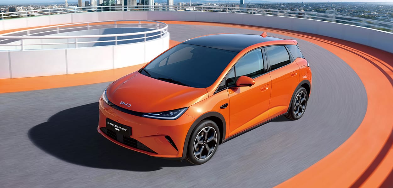 BYD Dolphin in orange