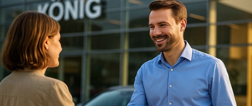 Mitarbeiter vor Autohaus König